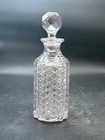 Vintage Cut Glass Diamond Pattern Cologne Bottle Decanter — photo 1