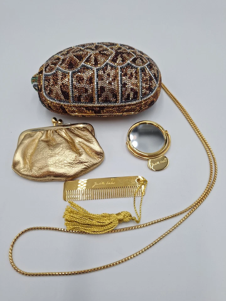 Judith Leiber Minaudiere Tortuga Cristal Bolso sin asas y accesorios Nuevo Registro Foto 3 de 4