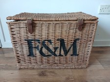 Large XL Fortnum and Mason F&M Picnic Hamper Wicker Basket Storage EMPTY 