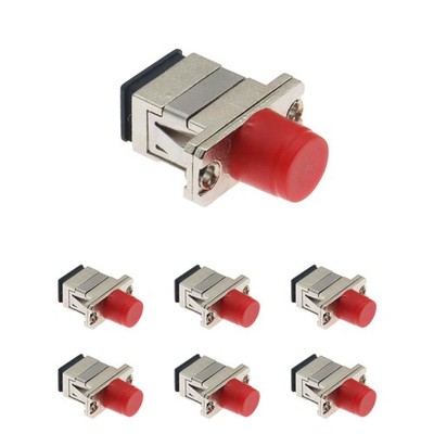 6-Pack Simplex Fiber Optical Adapter, SC-FC, Single Mode, Metal Fiber Coupler