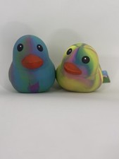 Squeezy Tie Dye Rubber Duck Squishy Toy Colorful Stress Relief Sensory Kids Gift