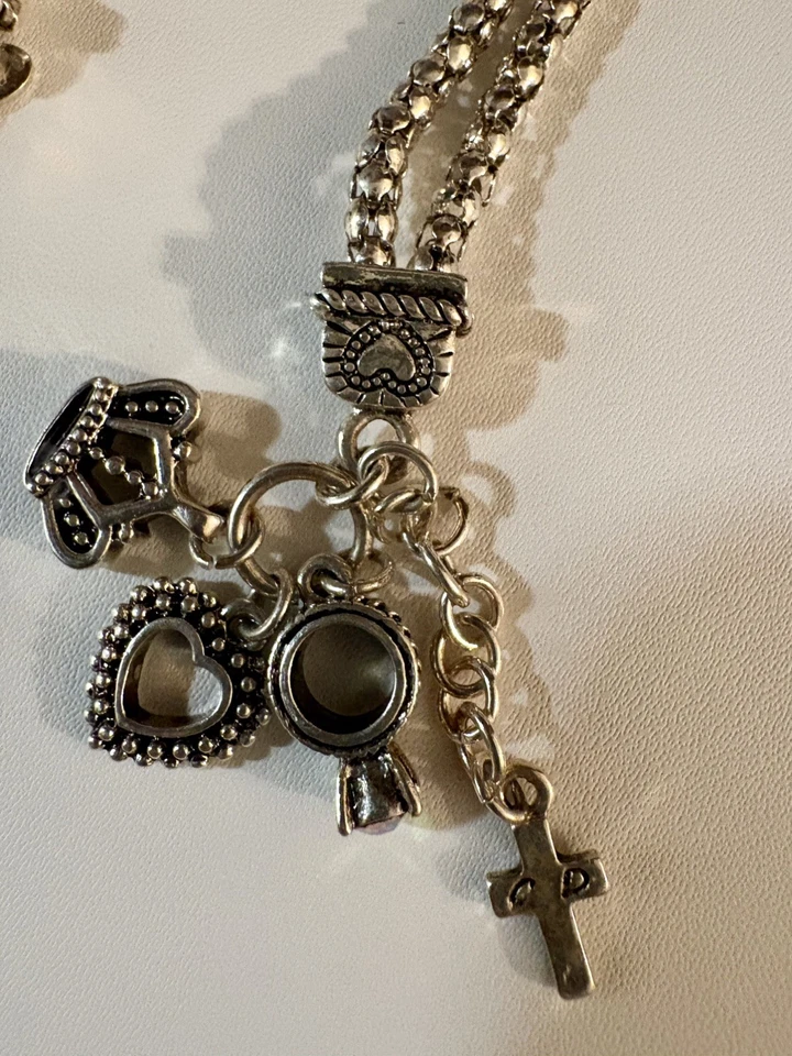 "Pulsera Premier Designs 7"" tono plata amor/boda/matrimonio encanto" Foto 2 de 2