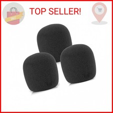 Black Foam Windscreen Mic Cover for Shure SM58 SM48 Vocal Microphone - 3 Pack