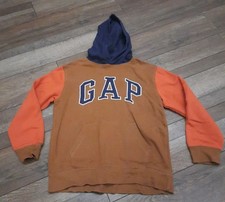 Gap Kids Boys XXL 14-16 Brown, Orange Navy Blue Logo Hoodie
