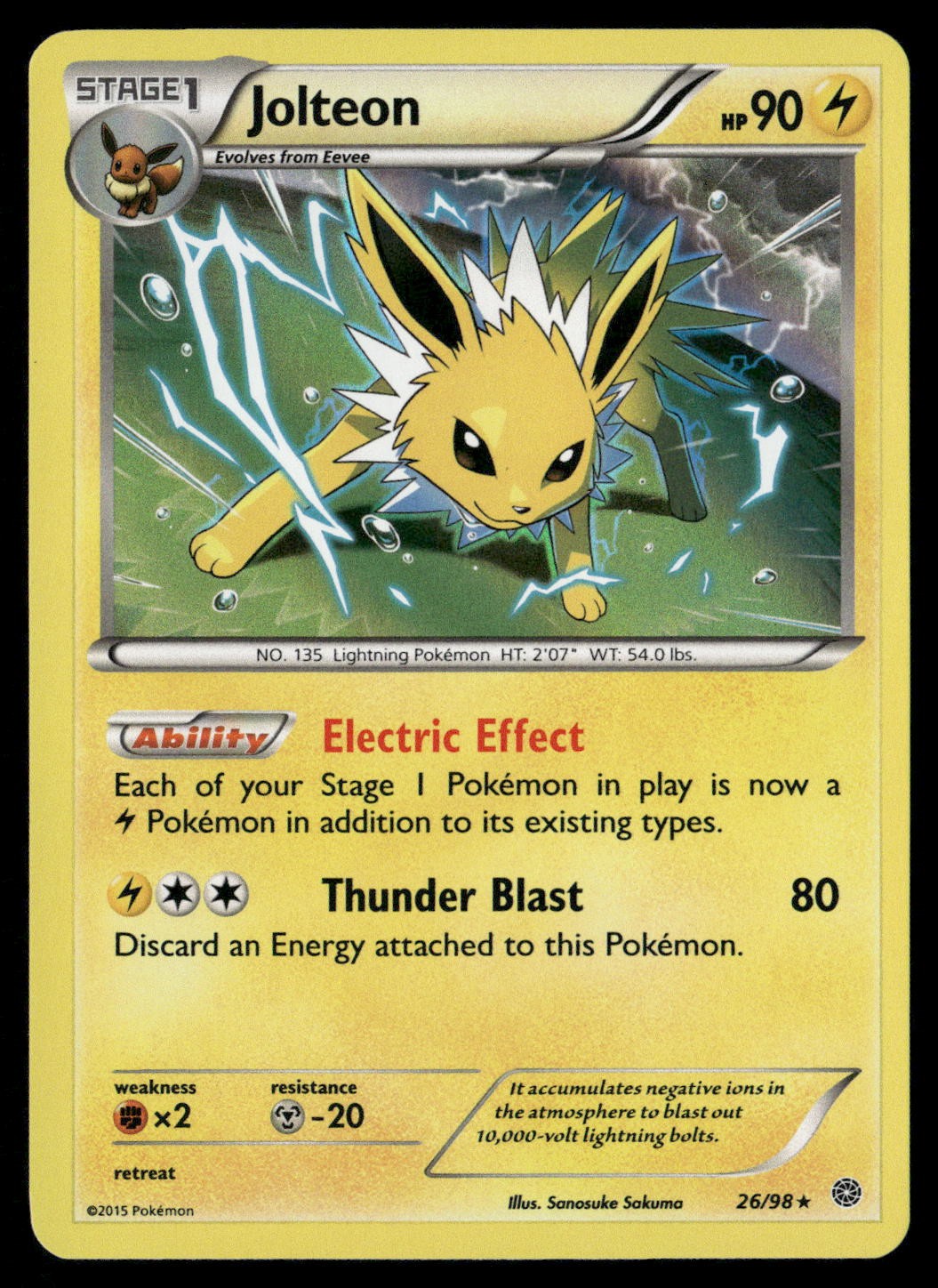 Jolteon 26/98 Holo Rare Ancient Origins Pokemon NM/M