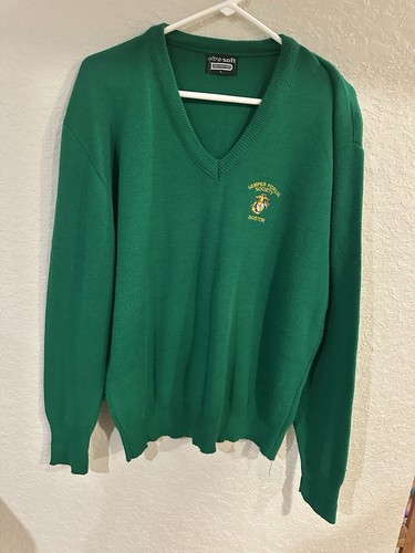 Vintage Semper Fidelis Society Boston Green Sweater Mens Large
