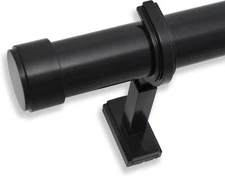 11-Foot Luxury Non-Adjustable Curtain Rod Set in Tuxedo Black