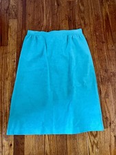 Vintage 70s Women s Ultrasuede Midi Skirt Adolph Schuman For Lilli Ann Teal S