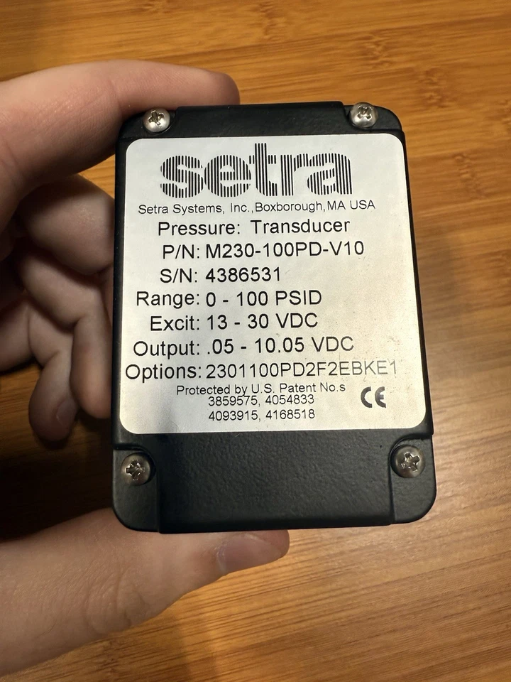 New SETRA M230-100PD-V10 PRESSURE TRANSDUCER, 0-100PSID, 13-30VDC .05-10.05 VDC - Image 2 of 4