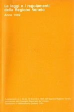 Libro Le leggi e i regolamenti della Regione Veneto. 1992. Raro. 100 pagine.