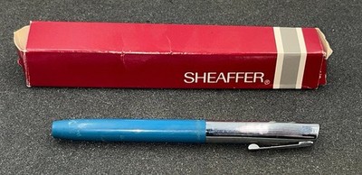 Sheaffer Blue Fountain Pen With Box Vintage