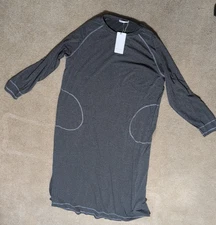 Ekouaer Women's Casual Maxi Long Nightgown Long sleeves Gray Size L - NWT