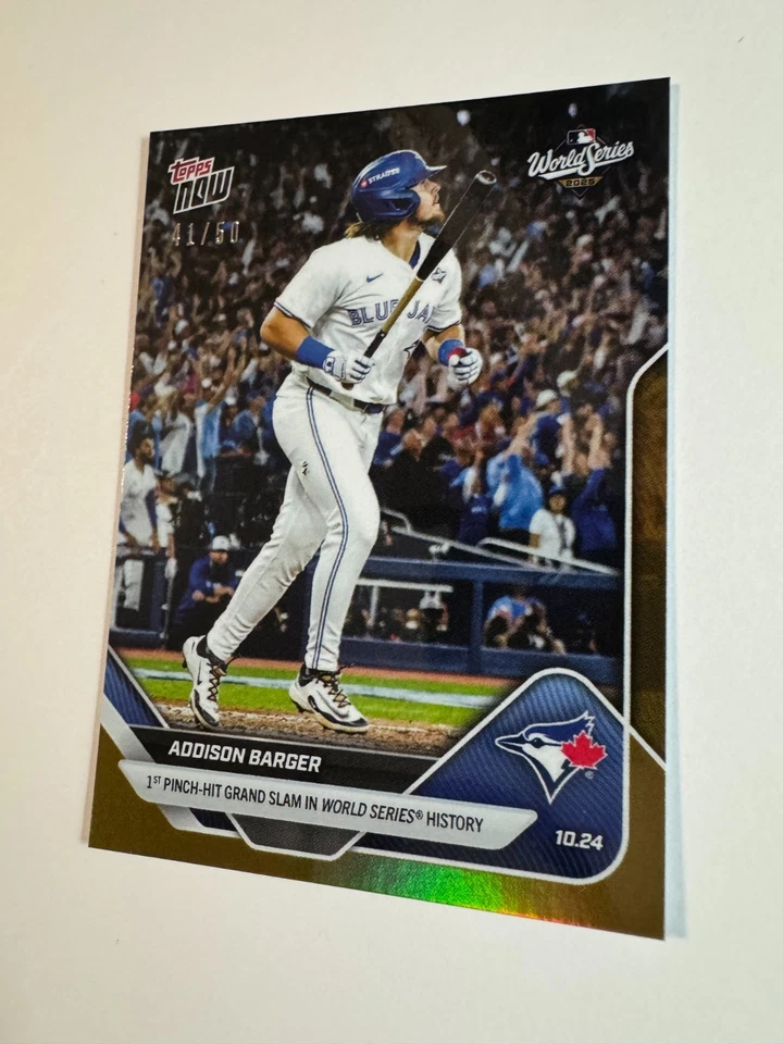 41/50* Addison Barger - 1st Ever Pinch GS - 2025 MLB Topps NOW® - Card 897 - Image 3 of 4