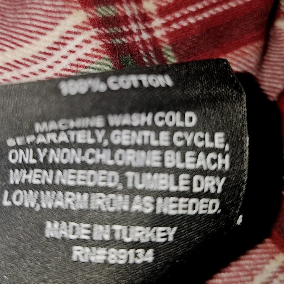 Juego de sábanas de franela doble London Fog rojo verde Navidad a cuadros 100 % algodón pavo Foto 4 de 4