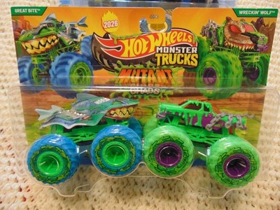 2026 MUTANT CHAOS  2 pack  GREAT BITE & WRECKIN WOLF Hot Wheels Monster Trucks