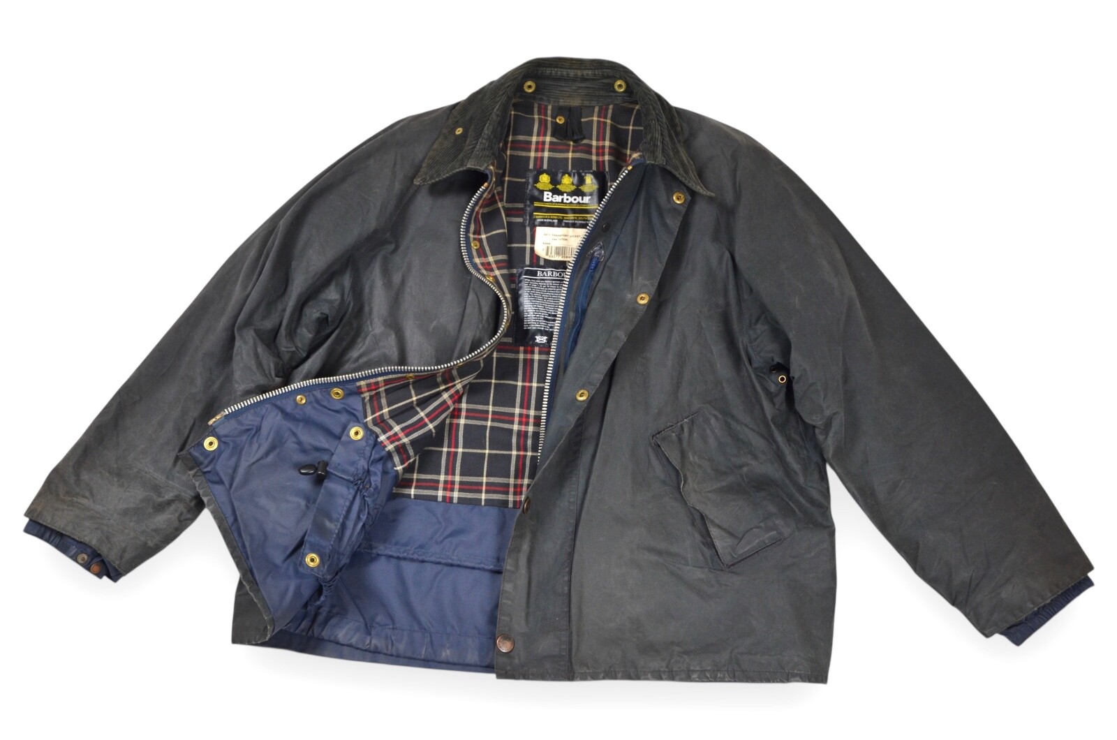 Men's Barbour Vintage Wax Jacket Navy Blue A211 England Size C42 107cm