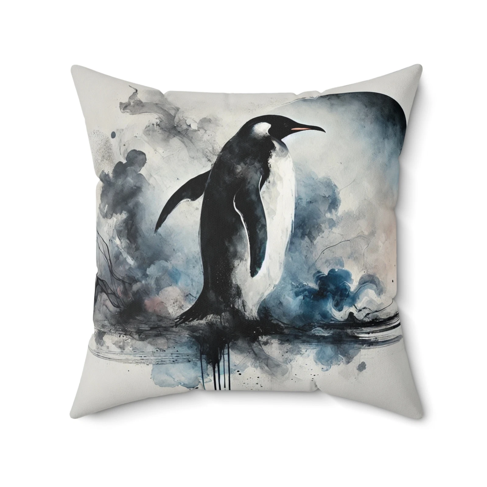 Pillow Modern Abstract Watercolor Penguin 4 Design Stylish Housewarming Gift