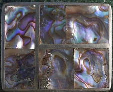 Vintage Abalone Shell Mother of Pearl Silver Mexico Belt Buckle 2.5" X 2" Used