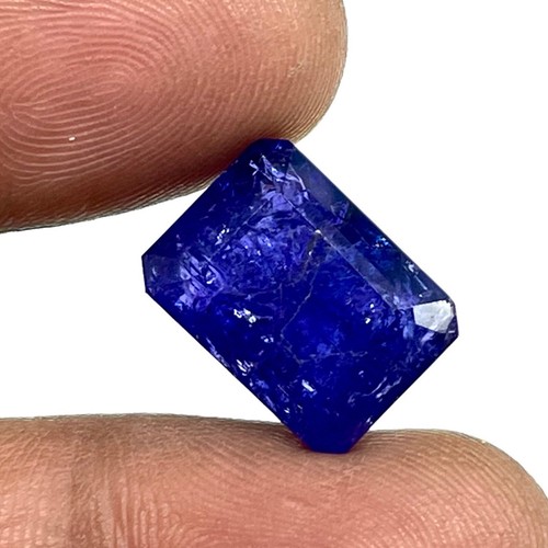 Pietra preziosa certificata blu vibrante taglio smeraldo tanzanite naturale 13,90 ct - Foto 18 di 24