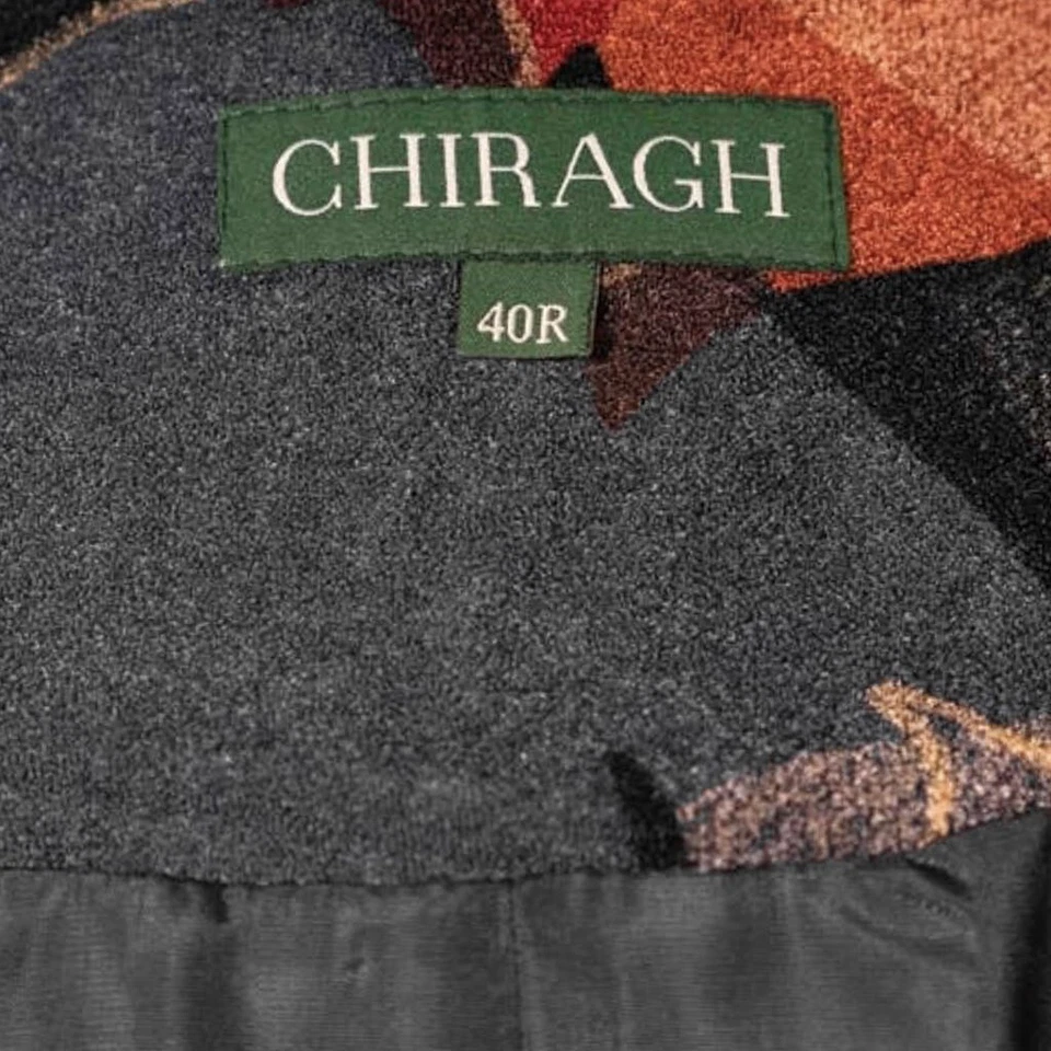 Chaleco Traje Chaleco Para Hombres 40R Gris Rojo Naranja Abstracto Formal Boda Baile de graduación Fiesta Foto 3 de 4