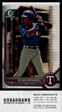2022 Bowman Chrome BDC-58 Yeison Morrobel Refractor Texas Rangers Baseball Card
