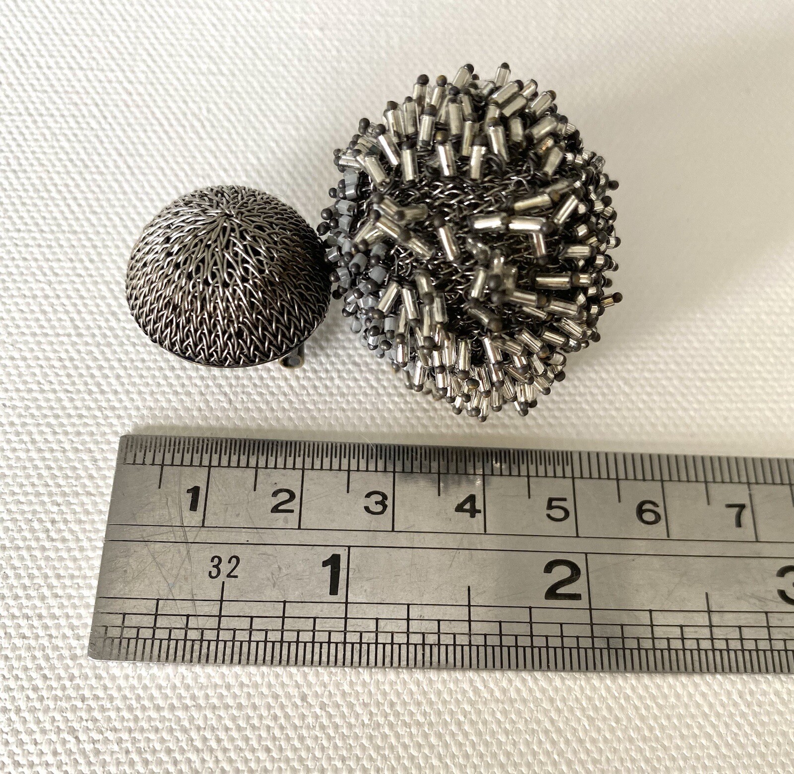 Large Silver Beaded Dangle earrings Handmade. Fam… - image 7