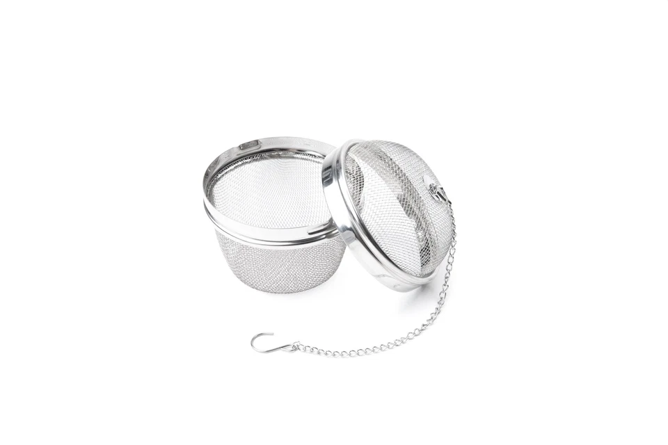 Bola infusora de té metálica de 3 pulgadas de acero inoxidable para especias y té de hojas sueltas Foto 3 de 4