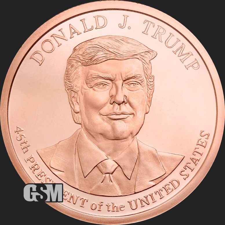5 oz DONALD J. TRUMP 45th President commemorative .999 fine copper