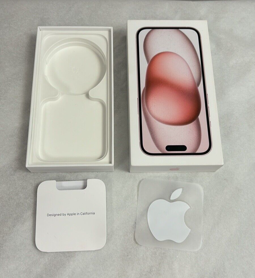 APPLE IPHONE15 Empty BOXES IPhone pink 256GB empty box & power adapter