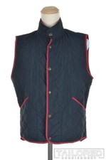 PAUL  SHARK Yachting Solid Blue Polyester Mens Quilted Vest - LARGE