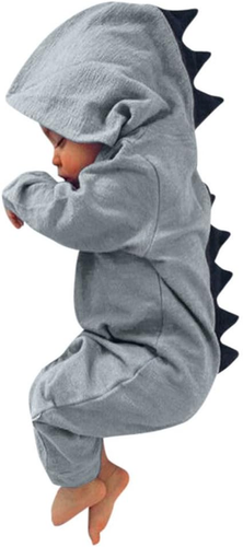 0-18 Months Cute Newborn Infant Baby Boy Girl 3D Dinosaur Hooded Romper Jumpsuit