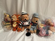 Disney Store Winnie The Pooh  Eeyore Easter 2000 Bean Bag Plush Set Of 6 W/Tag