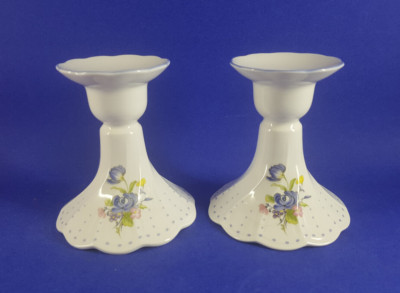 2 Nikko Porzellan Kerzenhalter Kerzenständer Vanessa Blue Peony Japan Christrose