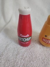 Ketchup And Mustard Salt And Pepper Shakers New No Box