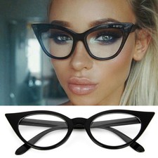 Womens 1960's Retro Glasses Vintage Accient Cat eye Eyeglass frames Clear Lenses