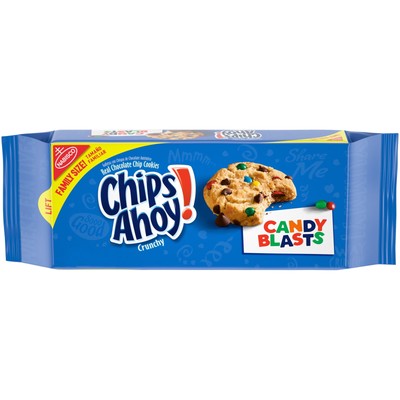 (3 pack) CHIPS AHOY! Candy Blast Family Size Cookies,18.9 oz,Crunchy