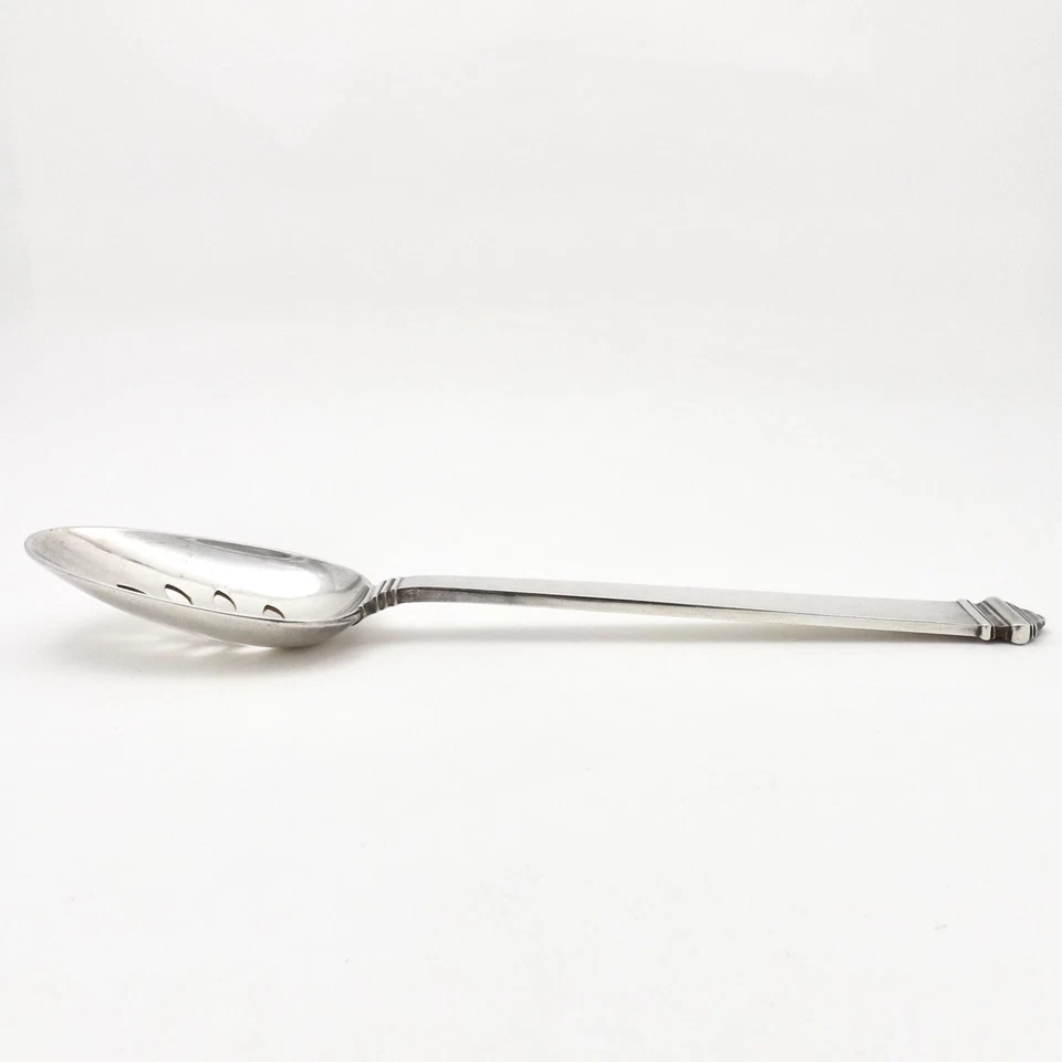 Tiffany Co Sterling Silver Hampton Pierced Tablespoon Serving Spoon Monogrammed - Image 2 of 4