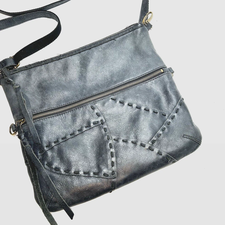 * Bandolera Boho Convertible Plegable Cuero Azul Del Rey Patchwork LUCKY BRAND Foto 2 de 4