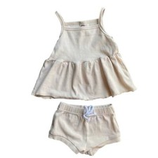 Two piece beige toddler girl set   size 18 months