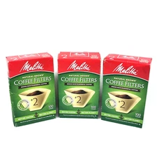 Melitta Coffee Filters #4 Natural Brown 3 Packs Of 100 Brand New Sealed