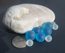 Sea Glass, Marbles, Turquoise and Very Small Clear