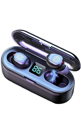 FDGAO Bluetooth 5.0 TWS Wireless Mini Earbuds - Black