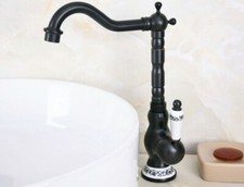 Black Oil Rubbed Brass Bathroom Kitchen Bathroom Swivel Faucet Mixer Tap snf657