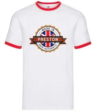 Made In Preston - Mens Ringer - City Hometown Born In Lancashire Gift