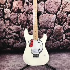 Factory customization electric guitar Hello cat S T vintage white color Kitty