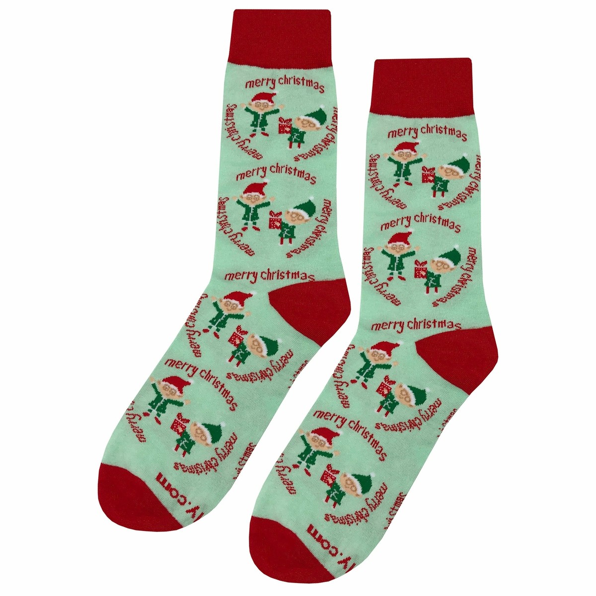 NWT Xmas Elf Dress Socks Novelty Men 8-12 Multicolor Crazy Fun Sockfly