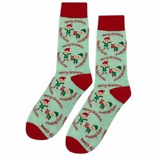 NWT Xmas Elf Dress Socks Novelty Men 8-12 Multicolor Crazy Fun Sockfly