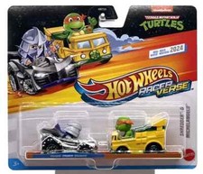 2024 Hot Wheels Racer Verse SHREDDER TMNT MICHAELANGELO  Exclusive 2 Pack NIP