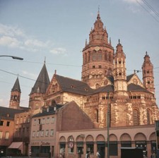 Mainz Cathedral Exterior View Of St Martins Cathedral A Roman Cath- Old Photo