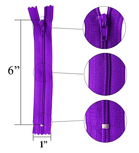 8-Pack Nylon Invisible Zippers For Sewing - #3 Size, 7 Inch, Multiple Colors, With Guide